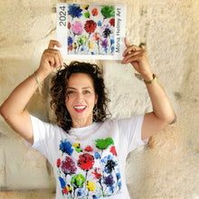 Load image into Gallery viewer, ABSTRACT FLOWER ARTSY T-SHIRT BASED ON ORIGINAL MONA HELMY ART "SWAY WITH ME"