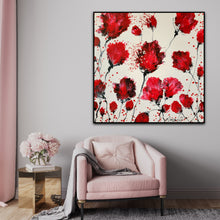 Load image into Gallery viewer, SOUNDS OF POPPIES 48" x 48" ORIGINAL MONA HELMY ART PAINTING