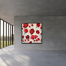 Load image into Gallery viewer, SOUNDS OF POPPIES 48" x 48" ORIGINAL MONA HELMY ART PAINTING