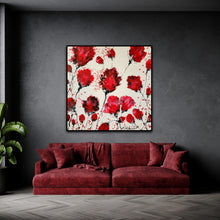 Load image into Gallery viewer, SOUNDS OF POPPIES 48" x 48" ORIGINAL MONA HELMY ART PAINTING