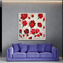 Load image into Gallery viewer, SOUNDS OF POPPIES 48" x 48" ORIGINAL MONA HELMY ART PAINTING