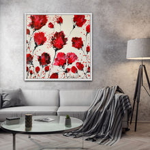 Load image into Gallery viewer, SOUNDS OF POPPIES 48" x 48" ORIGINAL MONA HELMY ART PAINTING