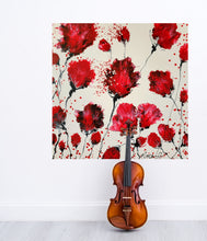 Load image into Gallery viewer, SOUNDS OF POPPIES 48" x 48" ORIGINAL MONA HELMY ART PAINTING