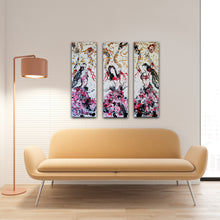 Load image into Gallery viewer, MARIPOSAS TRIPTYCH, 3 EACH 36" x 12" ORIGINAL PAINTING