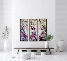 Load image into Gallery viewer, MARIPOSAS TRIPTYCH, 3 EACH 36" x 12" ORIGINAL PAINTING