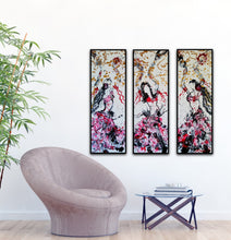 Load image into Gallery viewer, MARIPOSAS TRIPTYCH, 3 EACH 36" x 12" ORIGINAL PAINTING