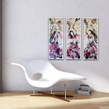 Load image into Gallery viewer, MARIPOSAS TRIPTYCH, 3 EACH 36" x 12" ORIGINAL PAINTING