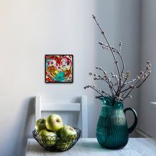 Load image into Gallery viewer, FOREVER FLOWERS 8" × 8" ORIGINAL MONA HELMY ART HEART PAINTING