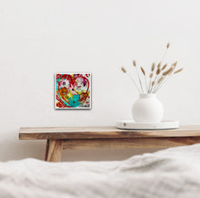 Load image into Gallery viewer, FOREVER FLOWERS 8" × 8" ORIGINAL MONA HELMY ART HEART PAINTING