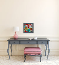Load image into Gallery viewer, FOREVER FLOWERS 8" × 8" ORIGINAL MONA HELMY ART HEART PAINTING