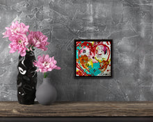 Load image into Gallery viewer, FOREVER FLOWERS 8" × 8" ORIGINAL MONA HELMY ART HEART PAINTING
