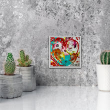 Load image into Gallery viewer, FOREVER FLOWERS 8" × 8" ORIGINAL MONA HELMY ART HEART PAINTING
