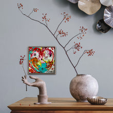 Load image into Gallery viewer, FOREVER FLOWERS 8" × 8" ORIGINAL MONA HELMY ART HEART PAINTING