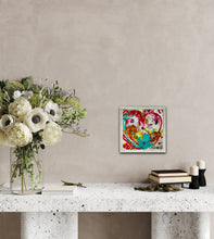 Load image into Gallery viewer, FOREVER FLOWERS 8" × 8" ORIGINAL MONA HELMY ART HEART PAINTING