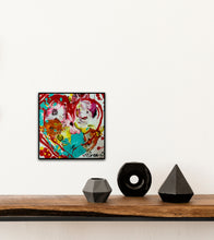 Load image into Gallery viewer, FOREVER FLOWERS 8" × 8" ORIGINAL MONA HELMY ART HEART PAINTING