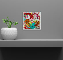 Load image into Gallery viewer, FOREVER FLOWERS 8" × 8" ORIGINAL MONA HELMY ART HEART PAINTING