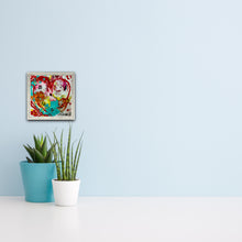 Load image into Gallery viewer, FOREVER FLOWERS 8" × 8" ORIGINAL MONA HELMY ART HEART PAINTING