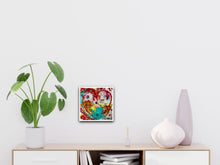 Load image into Gallery viewer, FOREVER FLOWERS 8" × 8" ORIGINAL MONA HELMY ART HEART PAINTING