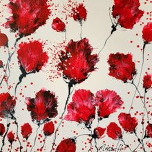 Load image into Gallery viewer, SOUNDS OF POPPIES 48" x 48" ORIGINAL MONA HELMY ART PAINTING