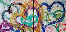Load image into Gallery viewer, LOVEY DOVEY 24" × 24" DIPTYCH ORIGINAL MONA HELMY ART PAINTING