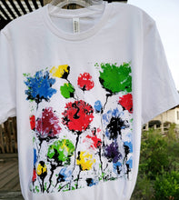 Load image into Gallery viewer, ABSTRACT FLOWER ARTSY T-SHIRT BASED ON ORIGINAL MONA HELMY ART "SWAY WITH ME"