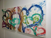 Load image into Gallery viewer, LOVEY DOVEY 24" × 24" DIPTYCH ORIGINAL MONA HELMY ART PAINTING