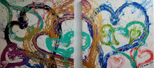 Load image into Gallery viewer, LOVEY DOVEY 24" × 24" DIPTYCH ORIGINAL MONA HELMY ART PAINTING