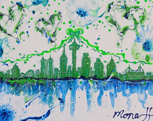 Load image into Gallery viewer, TOWER OF LOVE, SAN ANTONIO SKYLINE - EMBELLISHED CANVAS PRINT