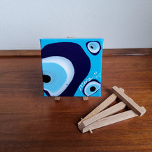 Load image into Gallery viewer, LUCKY 3 MINI, EVIL EYE ORIGINAL PAINTING, 4 x 4