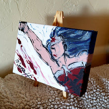 Load image into Gallery viewer, GO FOR IT WONDER WOMAN MINI 5x7 ORIGINAL PAINTING