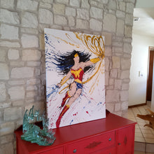 Load image into Gallery viewer, WONDER WOMAN RED 36 x 48 ORIGINAL PAINTING