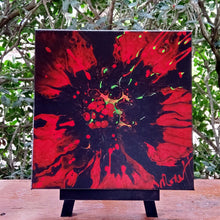Load image into Gallery viewer, DESIRE, ORIGINAL PAINTING Size: 12"x 12" Medium: Acrylic, glossy varnish Body: 1.5" edge gallery canvas Year: 2022 Artist: Mona Helmy Mona's Blossom Collection: Free spirited abstract Flower art.... Happy flowers, happy gardens, happy forms radiating happy feelings.