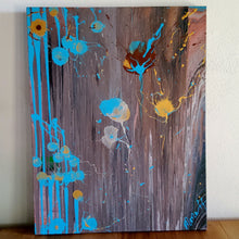Load image into Gallery viewer, MARS IS BLOOMING, ORIGINAL PAINTING Size: 30" X 24" Medium: Acrylic, Gloss finish Body: 1.5" edge gallery canvas Year: 2022 Artist: Mona Helmy Inspiration: Flowers Blooming on Mars Mona's Blossom Collection: Free spirited abstract Flower art.... Happy flowers, happy gardens, happy forms radiating happy feelings.
