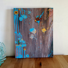 Load image into Gallery viewer, MARS IS BLOOMING, ORIGINAL PAINTING Size: 30" X 24" Medium: Acrylic, Gloss finish Body: 1.5" edge gallery canvas Year: 2022 Artist: Mona Helmy Inspiration: Flowers Blooming on Mars Mona's Blossom Collection: Free spirited abstract Flower art.... Happy flowers, happy gardens, happy forms radiating happy feelings.