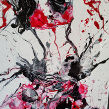 Load image into Gallery viewer, MARIPOSAS, ORIGINAL PAINTING Size: Triptych, 3 canvases each is 36" X 12" Medium: Acrylic, Gloss finish Body: 1.5" edge gallery canvas Year: 2022 Artist: Mona Helmy Inspiration: Belly Dancing Mona's Blossom Collection: Free spirited abstract Flower art.... Happy flowers, happy gardens, happy forms radiating happy feelings.