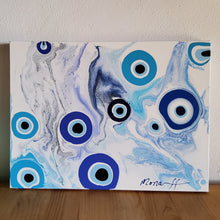 Load image into Gallery viewer, OH THOSE LUCKY BLUES 24" x 18" ORIGINAL PAINTING by Mona Helmy Art