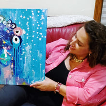 Load image into Gallery viewer, POSITIVE THINKER 20" x 20" ORIGINAL MONA HELMY ART PAINTING