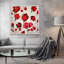 Load image into Gallery viewer, SOUNDS OF POPPIES 48&quot; x 48&quot; ORIGINAL MONA HELMY ART PAINTING
