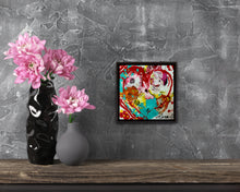 Load image into Gallery viewer, FOREVER FLOWERS 8&quot; × 8&quot; ORIGINAL MONA HELMY ART HEART PAINTING
