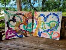 Load image into Gallery viewer, LOVE YOU FOREVER LIKE YOU FOR ALWAYS 24&quot; × 24&quot; DIPTYCH ORIGINAL PAINTING
