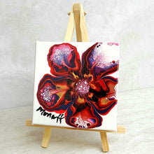 Load image into Gallery viewer, SASSY BLOOM 4&quot; × 4&quot; ORIGINAL ABSTRACT FLOWER PAINTING
