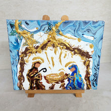 Load image into Gallery viewer, 2023 ABSTRACT NATIVITY 10&quot; × 8&quot; ORIGINAL MONA HELMY ART PAINTING
