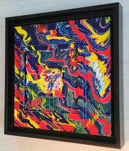 Load image into Gallery viewer, "COSMIC SPLASH" 14" x 14" ORIGINAL PAINTING SUPERMAN ABSTRACT MONA HELMY ART

