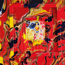 Load image into Gallery viewer, "COURAGE IN MOTION" 14" x 14" ORIGINAL PAINTING WONDER WOMAN ABSTRACT MONA HELMY ART
