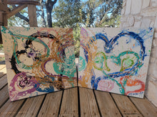 Load image into Gallery viewer, "SIDE BY SIDE" 24" × 24" DIPTYCH ORIGINAL MONA HELMY ART PAINTING
