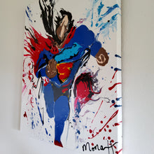 Load image into Gallery viewer, SUPERMAN MY MAN 24&quot; x 18&quot; ORIGINAL MONA HELMY ART PAINTING

