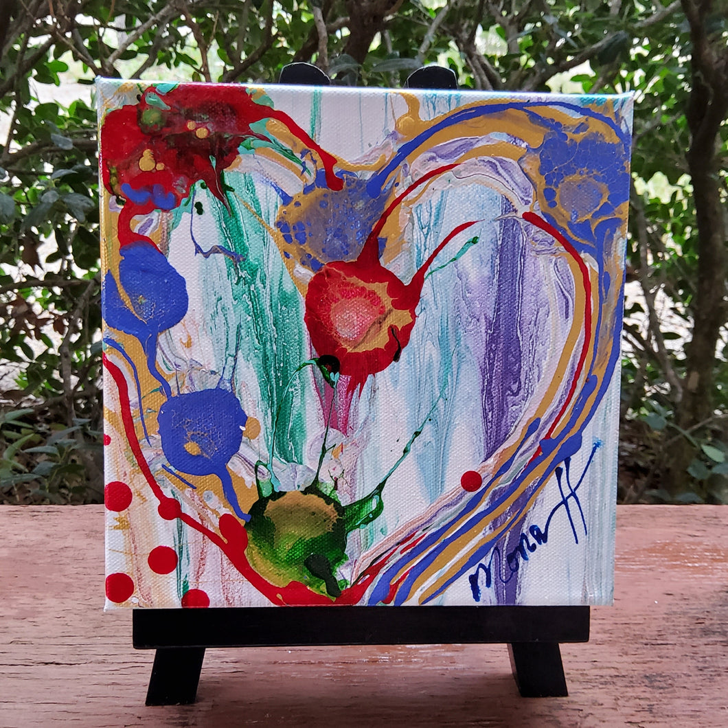 LOVE ME HEART BLOSSOM, ORIGINAL PAINTING   Size: 8