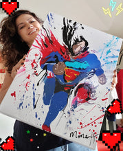 Load image into Gallery viewer, SUPERMAN MY MAN 24&quot; x 18&quot; ORIGINAL MONA HELMY ART PAINTING
